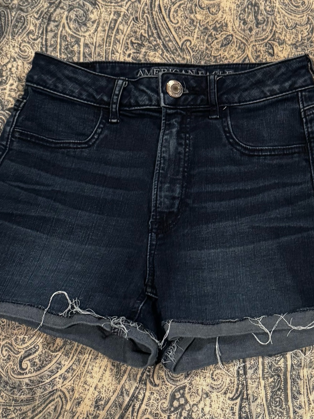 American Eagle Super Stretch Hi-Rise Shortie Denim Shorts Size 4